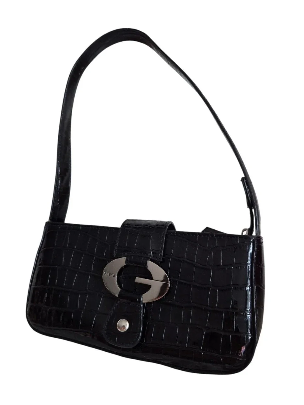 Guess Black Crocodile Embossed Small Bag - Picture 12 of 12